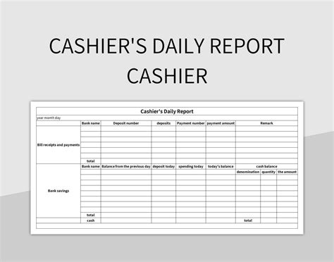 daily cash remittance report casino cashier template